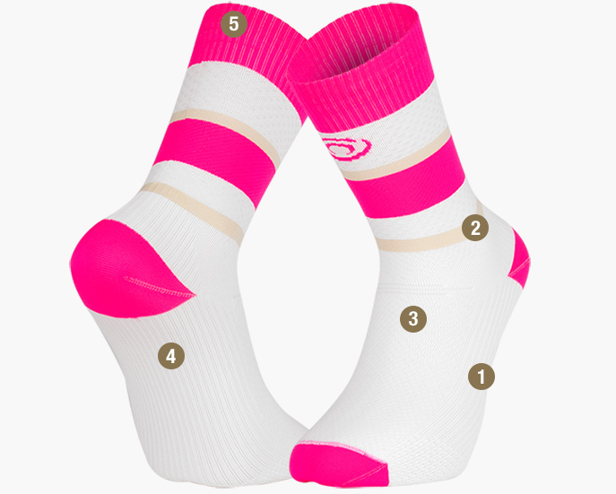 Light RUN high Ibiza socks Pink/Beige